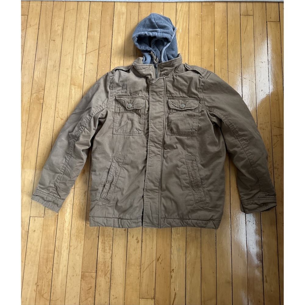 American Eagle Jacket Mens Medium Hooded Military Field Utility Y2K Coat